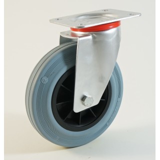 Roulette à platine bandage caoutchouc non marquant CU 50 à 205 Kg