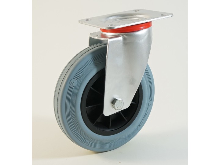 Roulette à platine bandage caoutchouc non marquant CU 50 à 205 Kg
