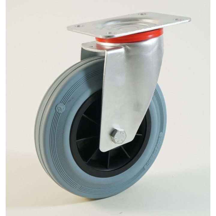 Roulette à platine bandage caoutchouc non marquant CU 50 à 205 Kg