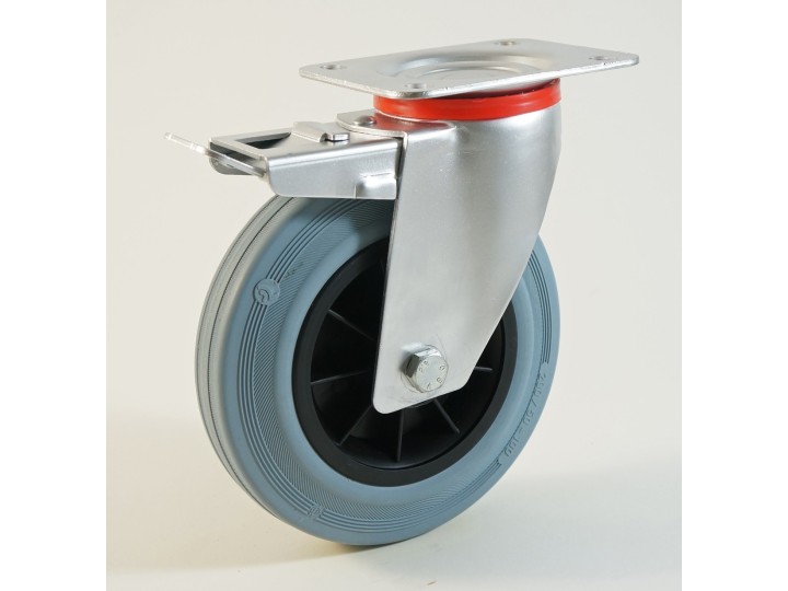 Roulette à platine bandage caoutchouc non marquant CU 50 à 205 Kg