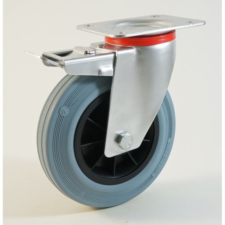 Roulette à platine bandage caoutchouc non marquant CU 50 à 205 Kg