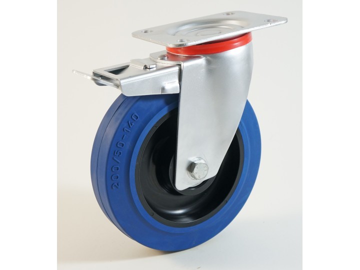 Roulette à platine bandage caoutchouc CU 100 à 350 Kg