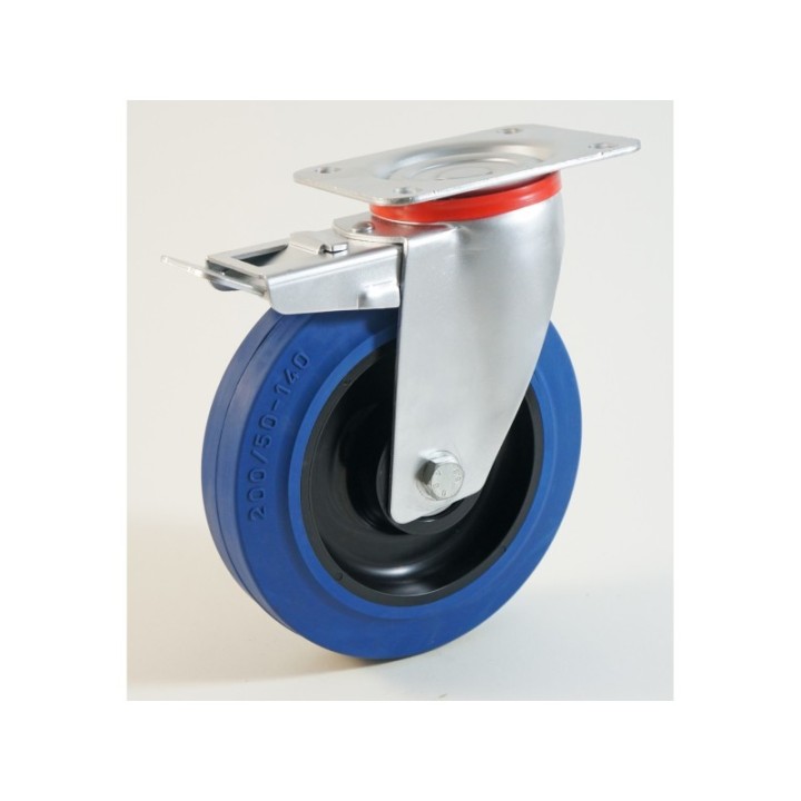 Roulette à platine bandage caoutchouc CU 100 à 350 Kg
