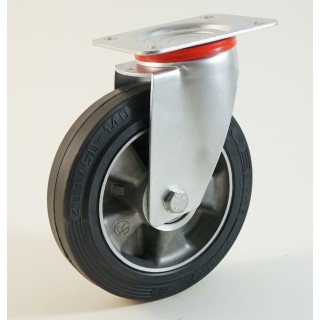 Roulette à platine bandage caoutchouc CU 150 à 350 Kg