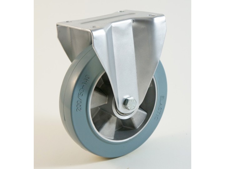 Roulette à platine, bandage caoutchouc gris non marquant, jante aluminium CU 120 à 400 Kg