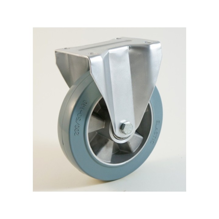 Roulette à platine, bandage caoutchouc gris non marquant, jante aluminium CU 120 à 400 Kg