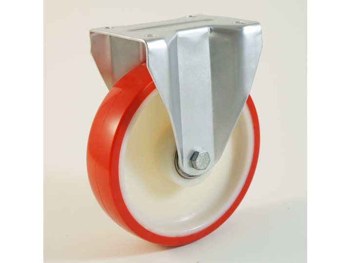 Roulette à platine bandage polyuréthane, corps polyamide CU 100 à 400 Kg