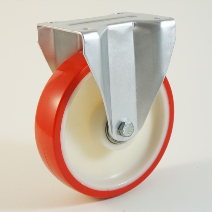 Roulette à platine bandage polyuréthane, corps polyamide CU 100 à 400 Kg