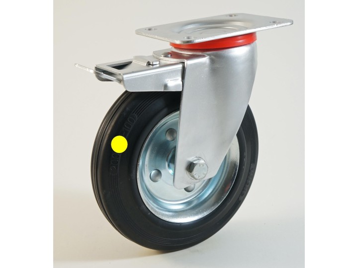 Roulette à platine, roue anti statique, bandage caoutchouc CU 50 à 400 Kg