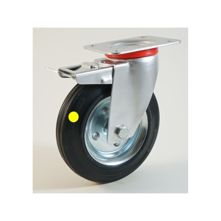 Roulette à platine, roue anti statique, bandage caoutchouc CU 50 à 400 Kg
