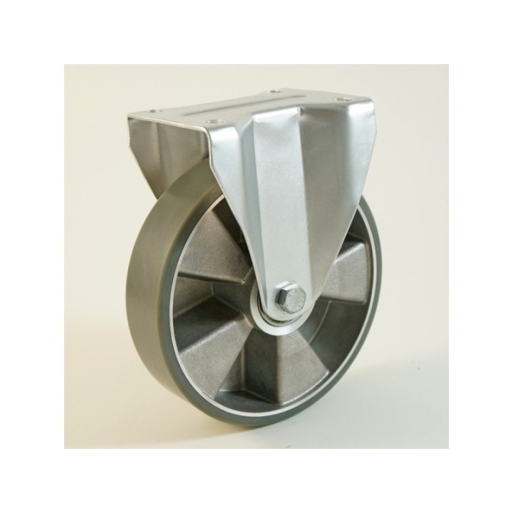 Roulette à platine, roue anti statique, bandage polyuréthane, corps aluminium CU 120 à 400 Kg