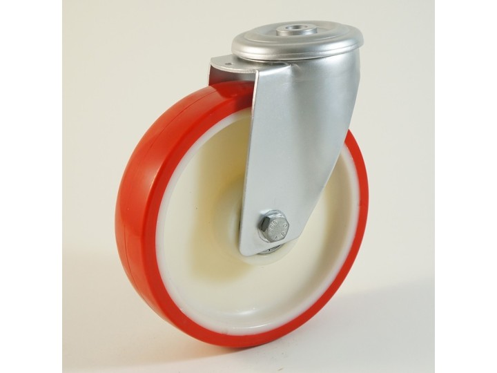 Roulette à trou central, roue à bandage polyuréthane CU 100 à 300 Kg