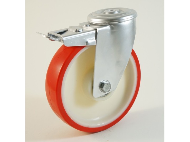 Roulette à trou central, roue à bandage polyuréthane CU 100 à 300 Kg