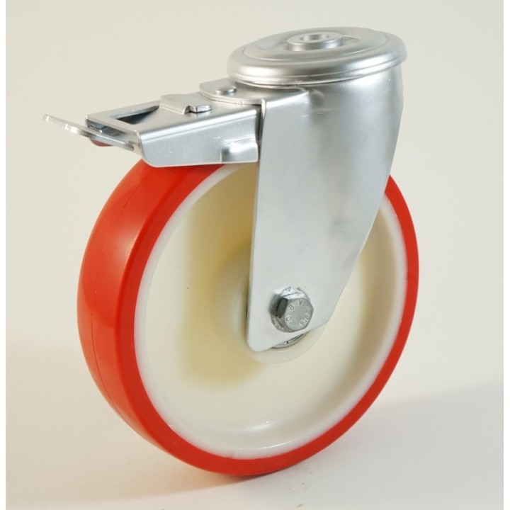 Roulette à trou central, roue à bandage polyuréthane CU 100 à 300 Kg