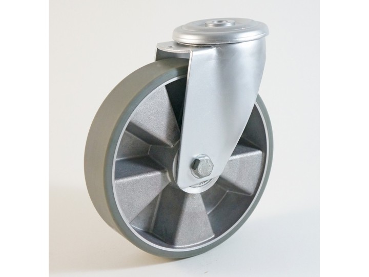 Roulette à trou central, roue anti statique bandage polyuréthane CU 120 à 300 Kg