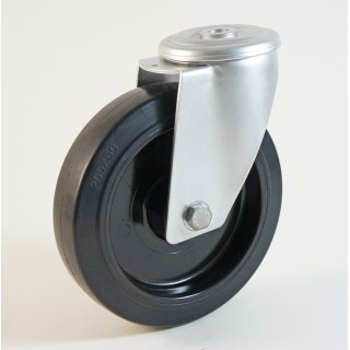 Roulette à trou central, bandage caoutchouc - 20° à + 250° C (série FN/22)