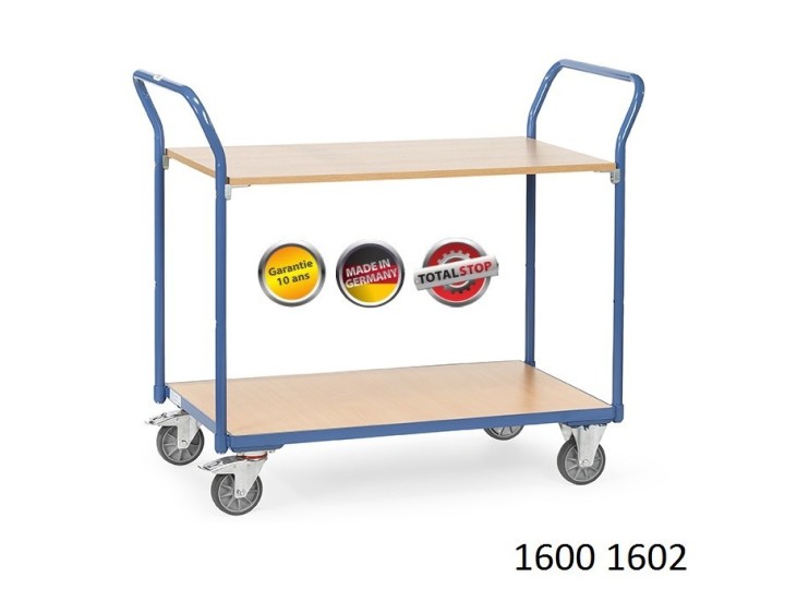 Chariots de manutention à 2 étagères