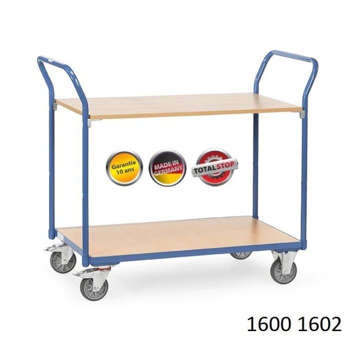 Chariots de manutention à 2 étagères