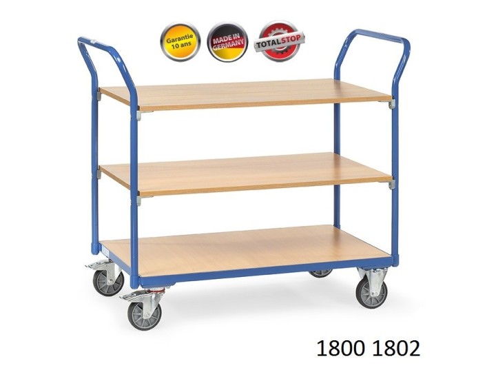 Chariots de manutention à 3 étagères