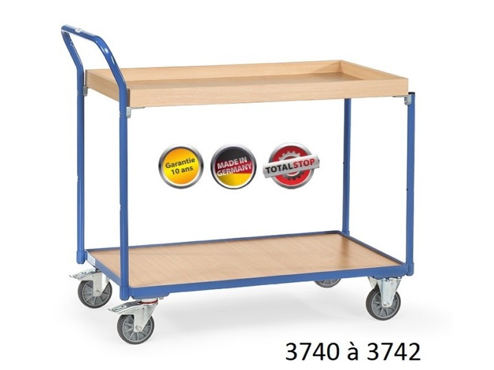 Chariots servantes à étagères et rebords