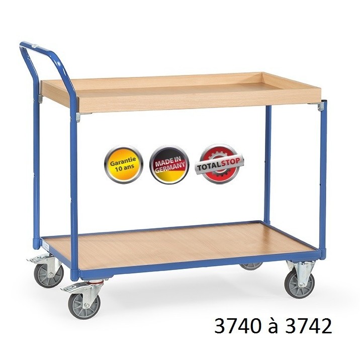 Chariots servantes à étagères et rebords