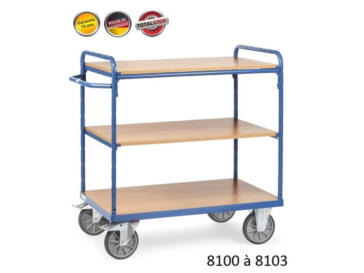 Chariots de manutention à étagères