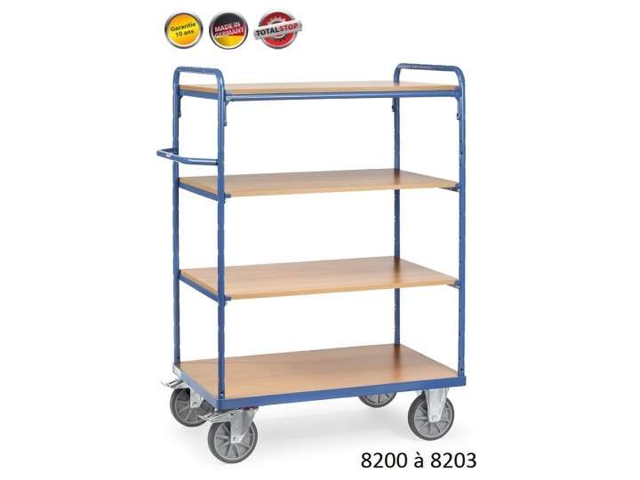 Chariots de manutention à étagères