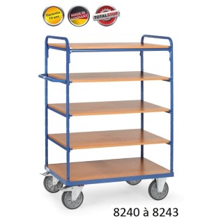 Chariots de manutention à étagères