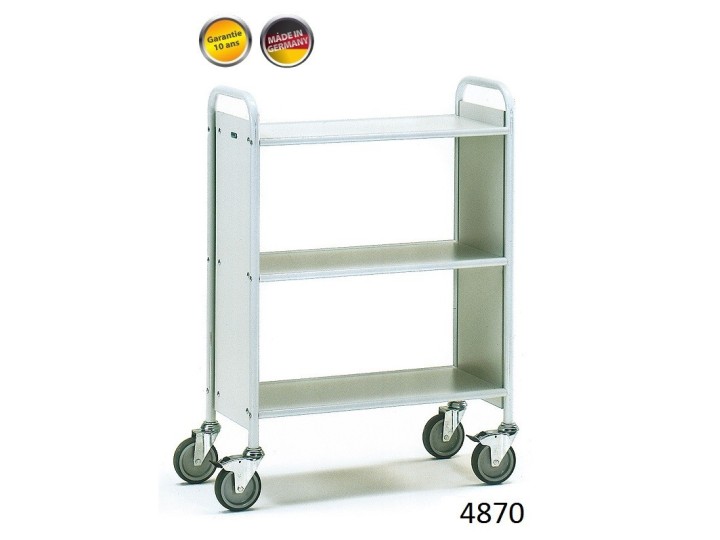 Chariots de bureau à étagères