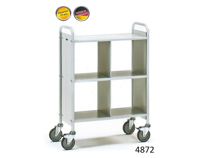 Chariots de bureau à étagères et compartiments