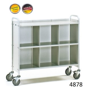 Chariots de bureau à étagères et compartiments