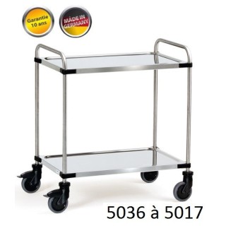 Chariots manuel inox à étagères