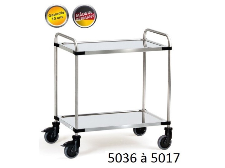 Chariots manuel inox à étagères