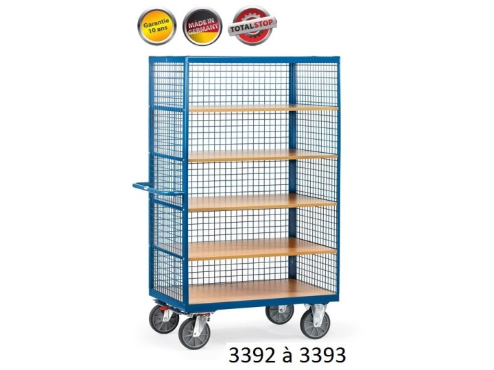 Chariots de manutention à étagères