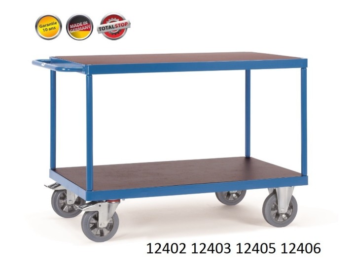 Chariots de manutention renforcé à étagères