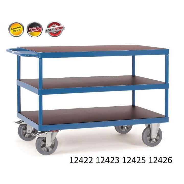 Chariots de manutention renforcé à étagères