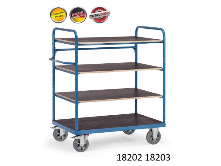 Chariots de manutention renforcé à étagères