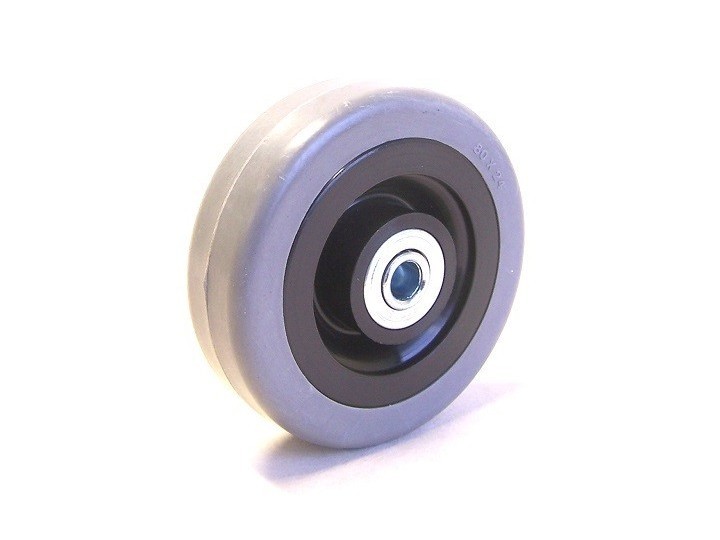 Roue de collectivités caoutchouc, moyeu sur roulements à billes