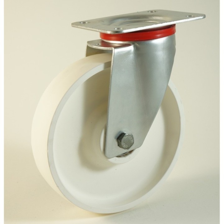 Roulette à platine, roue en polyamide, charges 120 à 400 Kg (série P/22)
