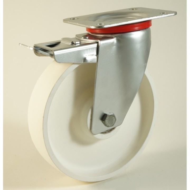 Roulette à platine, roue en polyamide, charges 120 à 400 Kg (série P/22)