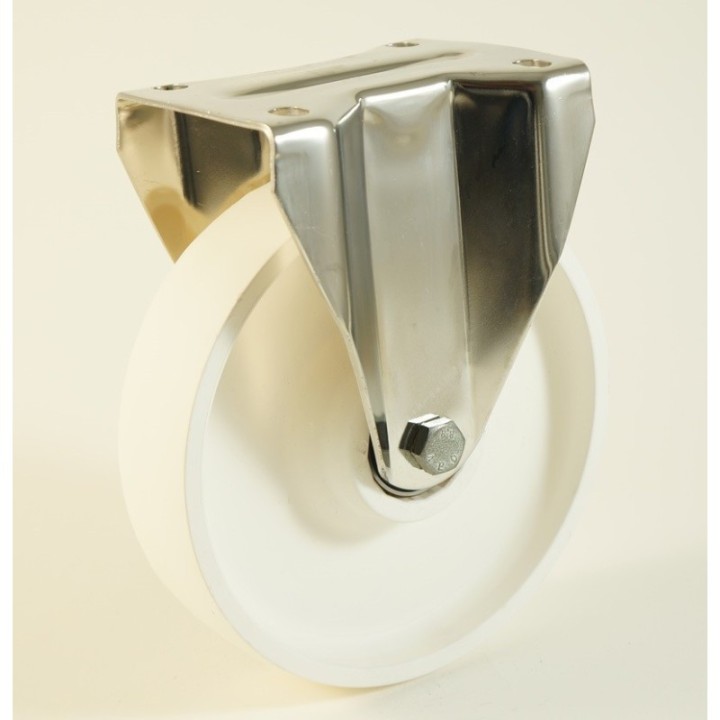 Roulette inox à platine, roue en polyamide, charges 150 à 370 Kg (série P/INOX20)
