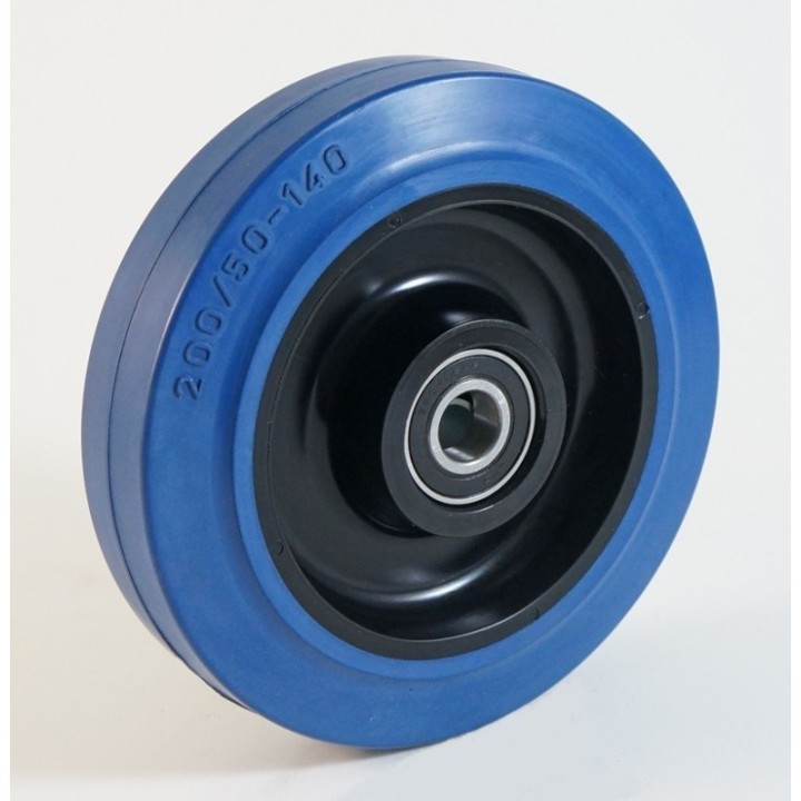 Roue à bandage caoutchouc élastique bleu non marquant, charges 150 à 480 Kg (série LB)