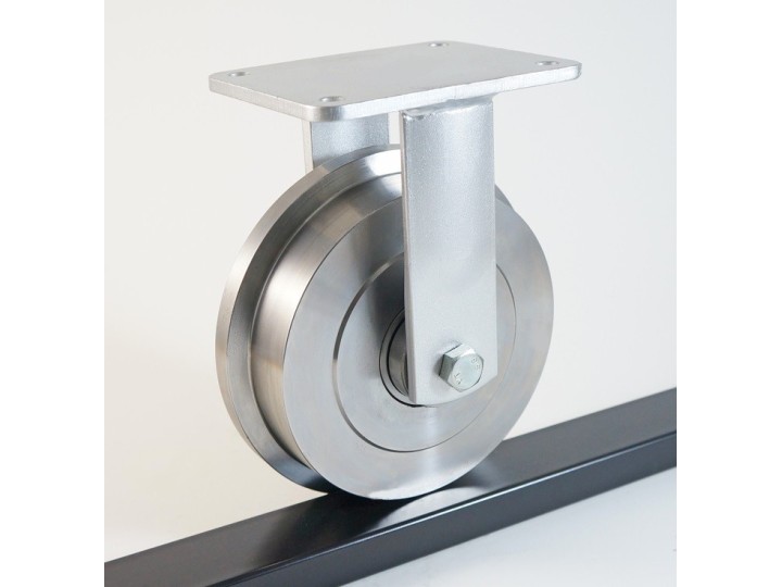 Roulette fixe sur roue de wagonnet acier charges 1200 à 4500 Kg