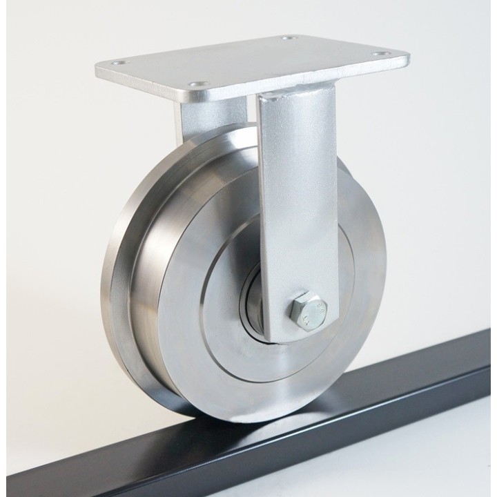 Roulette fixe sur roue de wagonnet acier charges 1200 à 4500 Kg