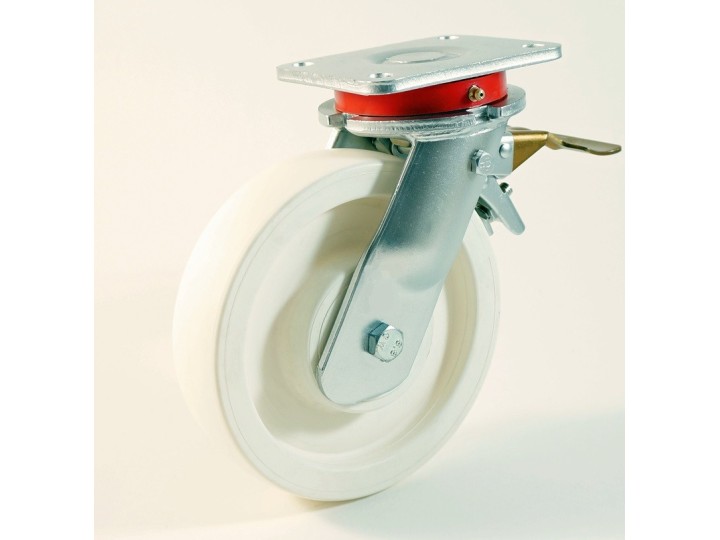 Roulette à platine, roue en polyamide, charges 700 à 1500 Kg (série P/70)