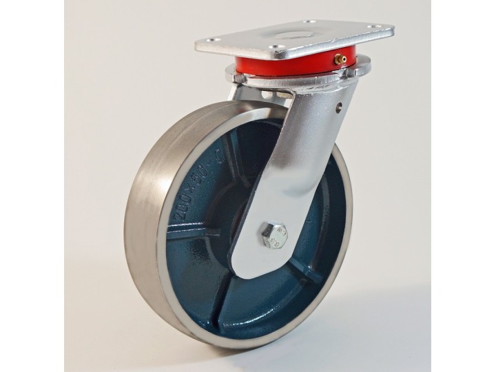 Roulette à platine, roue fonte CU 300 à 1000 Kg