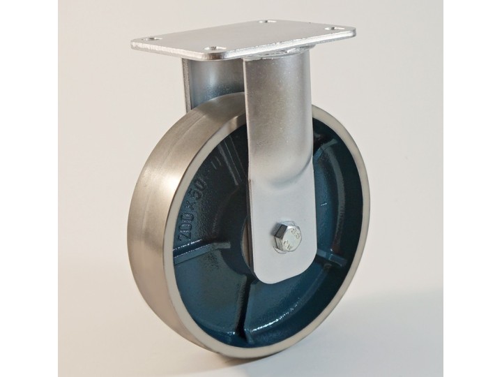 Roulette à platine, roue fonte CU 300 à 1000 Kg