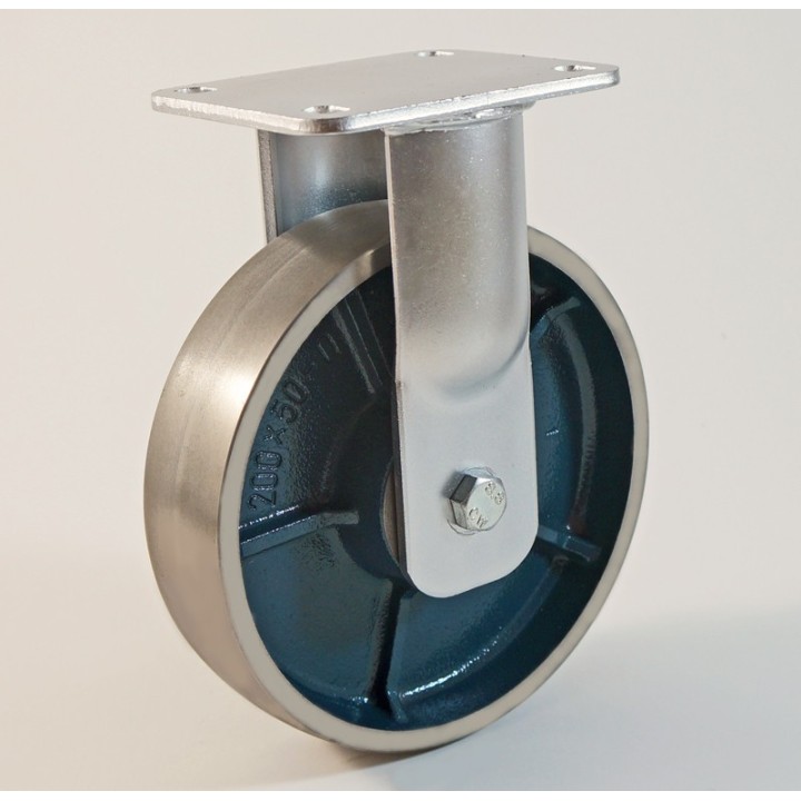 Roulette à platine, roue fonte CU 300 à 1000 Kg