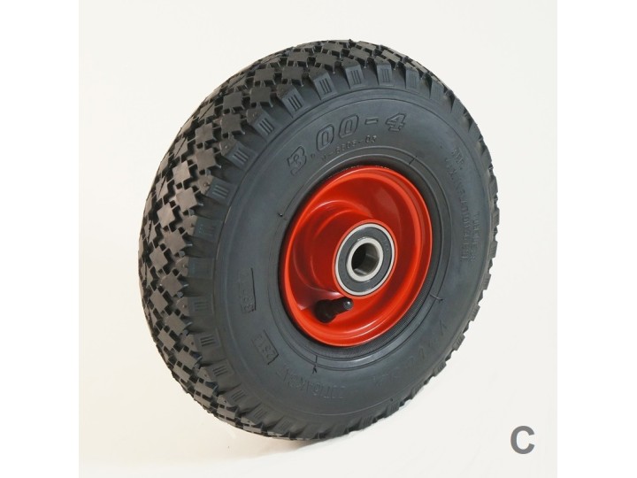 Roue gonflable jante tôle, charges 75 à 400 Kg (série GT)