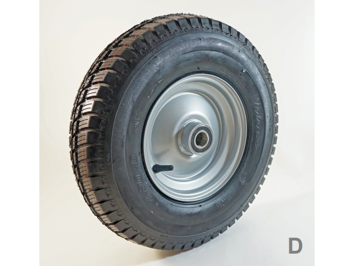 Roue gonflable jante tôle, charges 75 à 400 Kg (série GT)